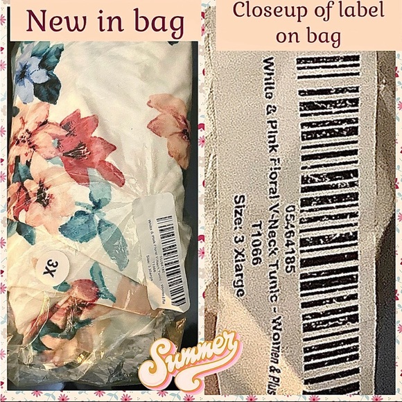 3X NWT NIB FLORAL TUNIC ASYM HEM SPRING SUMMER BEIGE PLUS SIZE FASHION - Picture 11 of 13